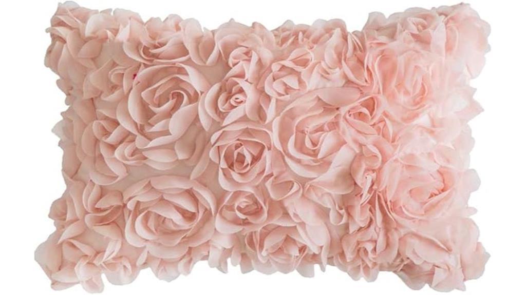 3d decorative rose pillow