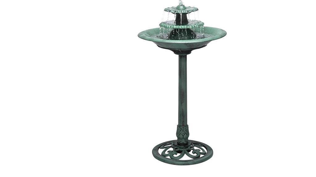 alpine 3 tier fountain birdbath