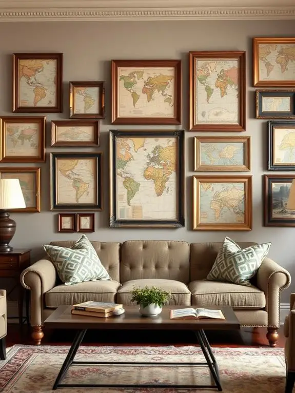 antique cartography decorative display