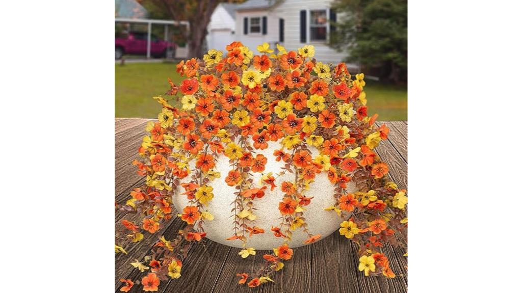 artificial fall flowers decor