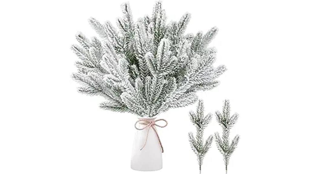 artificial snow pine branches