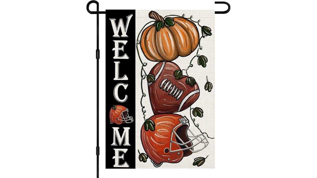 autumn football garden flag