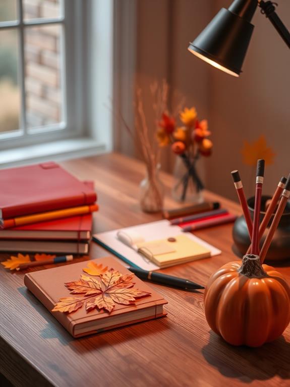 autumn inspired office supplies