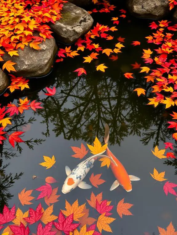 autumn leaves floating display