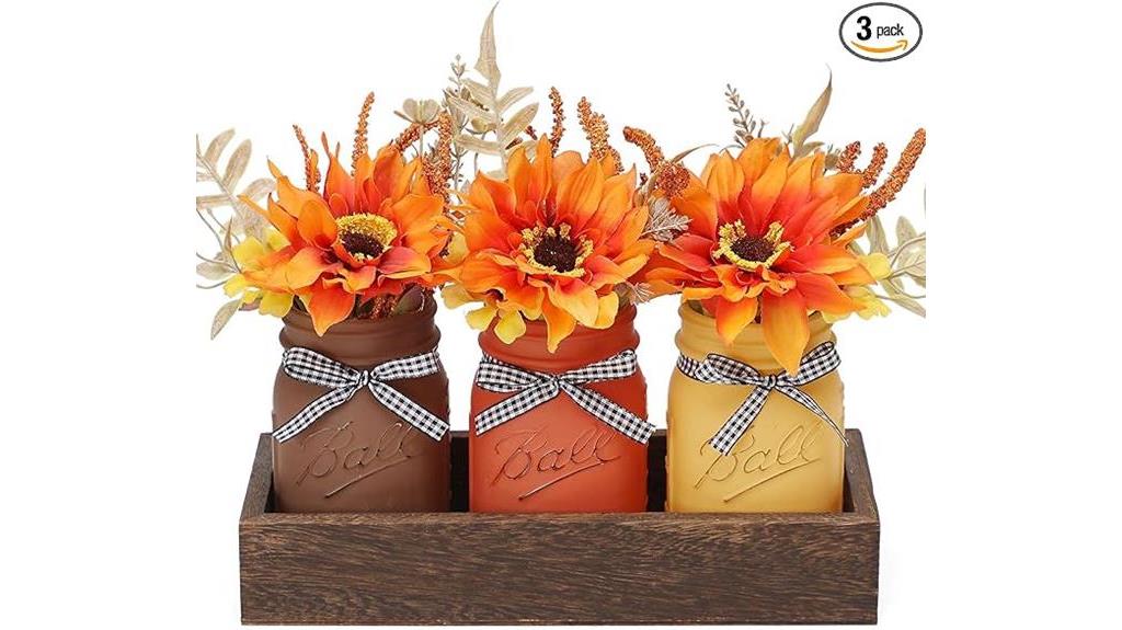 autumn mason jar arrangement