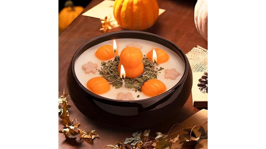 autumn pumpkin leaf candles