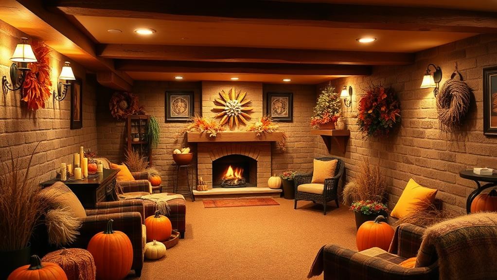 autumn themed basement decor considerations