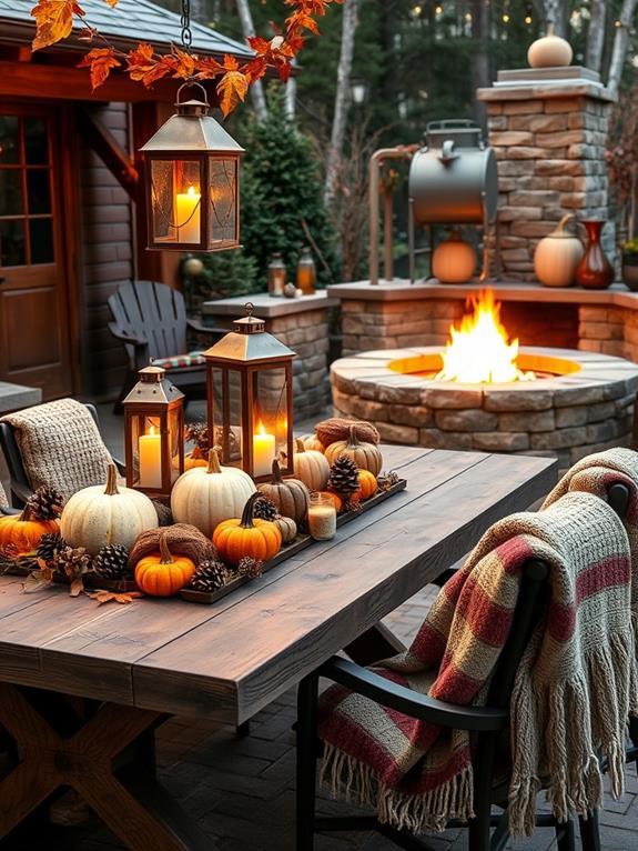 autumn themed dining arrangements