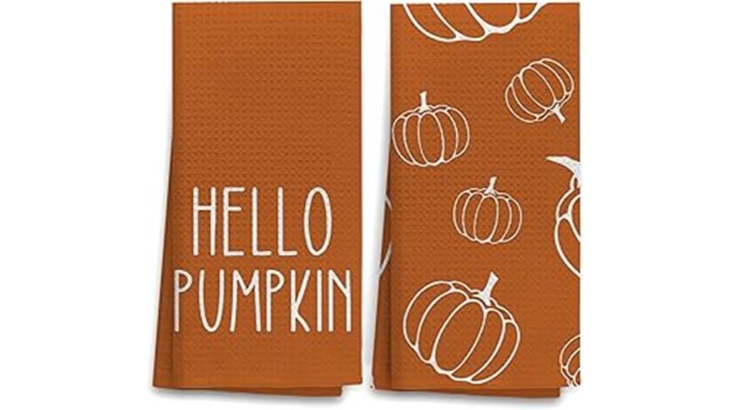 autumn themed kitchen towels set