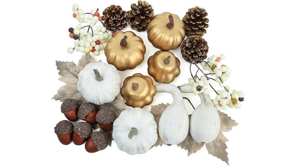 autumn themed pumpkin decoration set