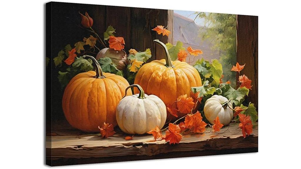 autumn themed pumpkin wall art