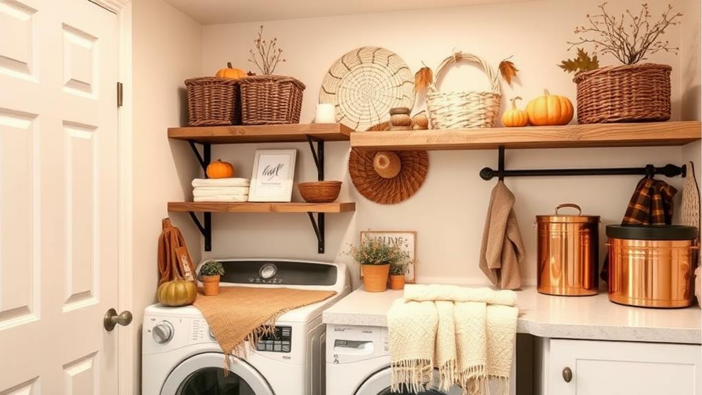 autumn themed utility room decor