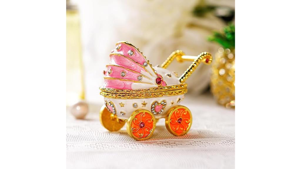 baby pink stroller jewelry box