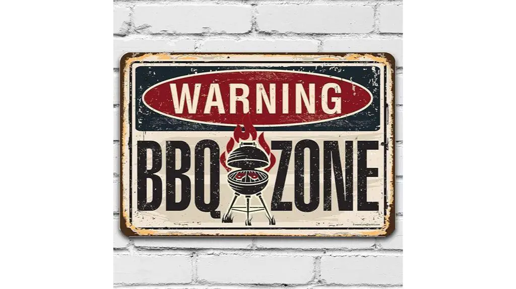 bbq zone metal sign