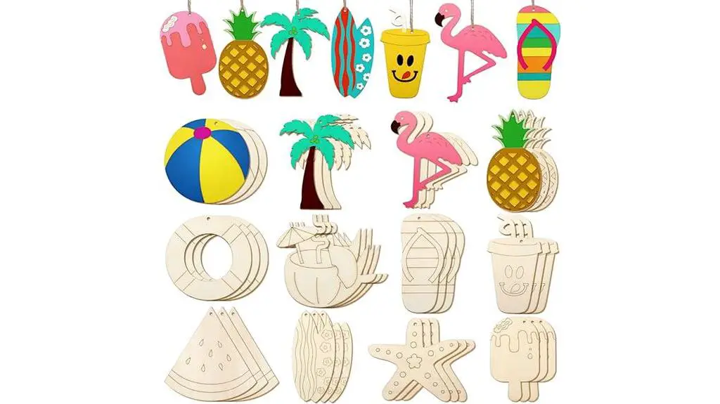 beach themed wooden hanging ornaments