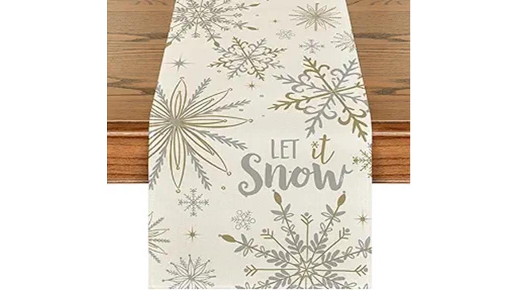 beige snowflake winter runner