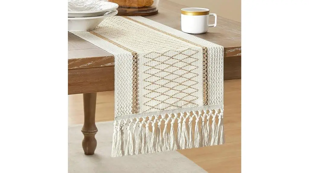 bicolor macrame table runner