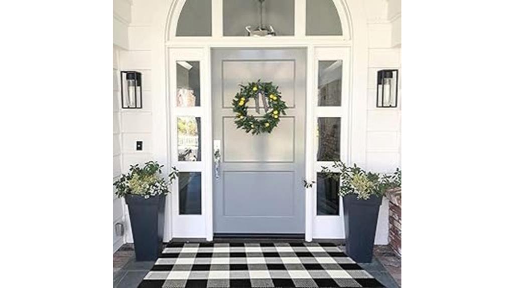 black and white rug