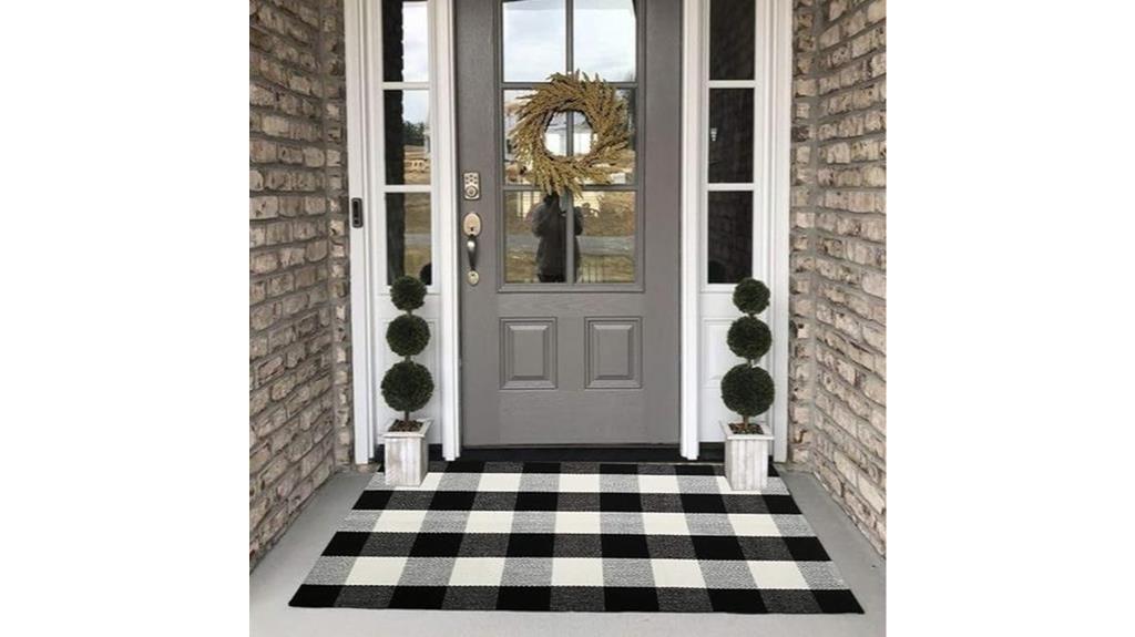 black and white rug