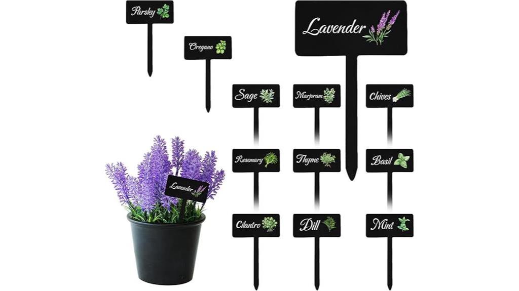 black herb garden labels