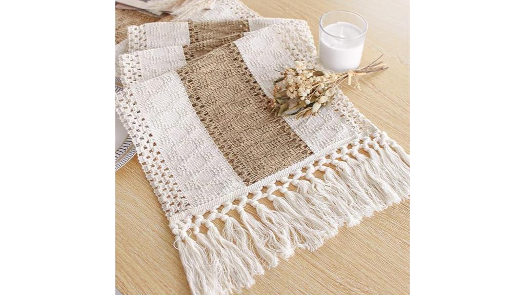 boho tassel table runner