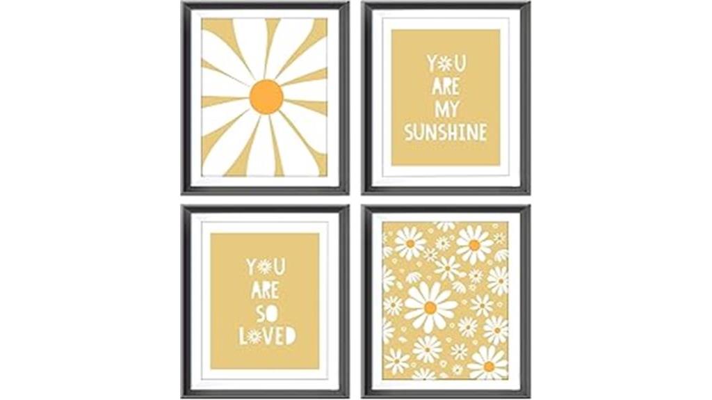 boho yellow daisy prints