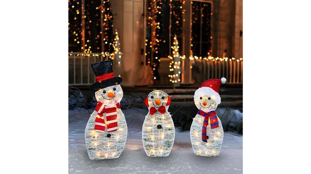 bright lighted snowman decoration