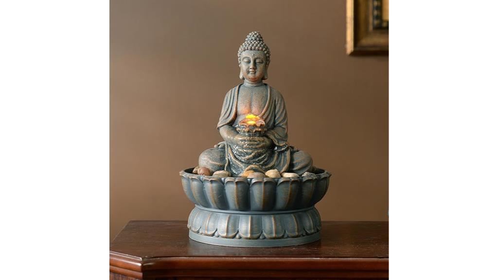 buddha fountain with lighting