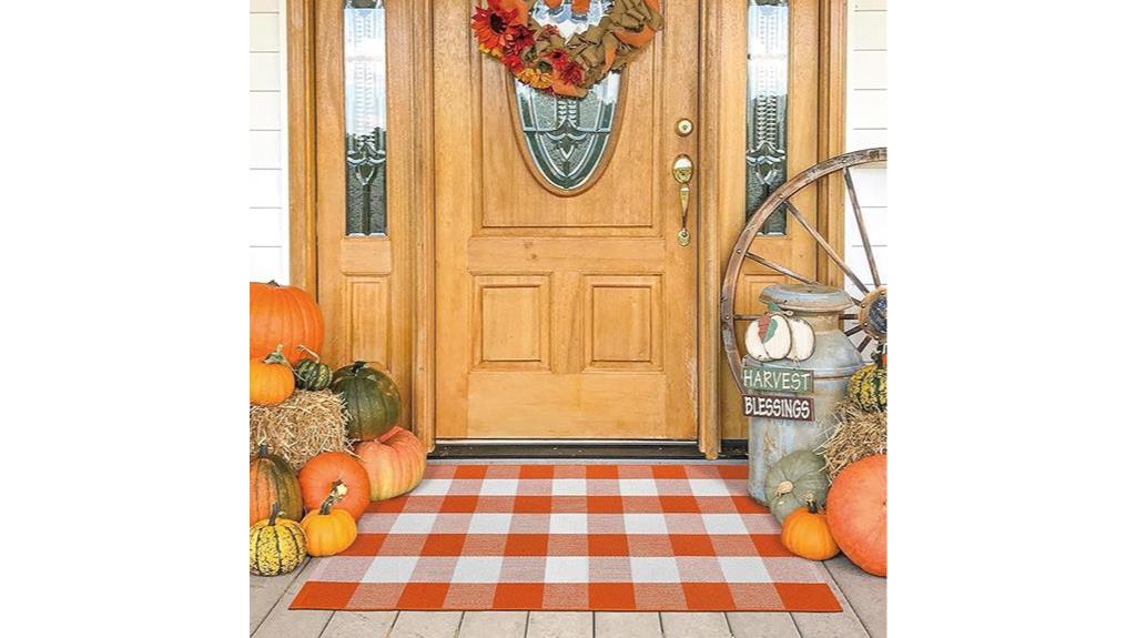 buffalo plaid halloween rug