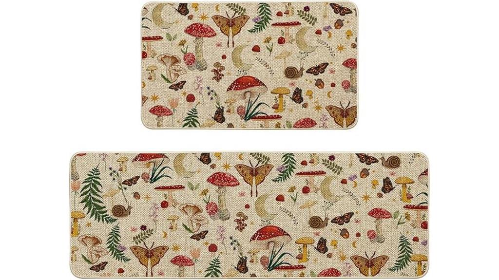 butterfly themed kitchen mats set