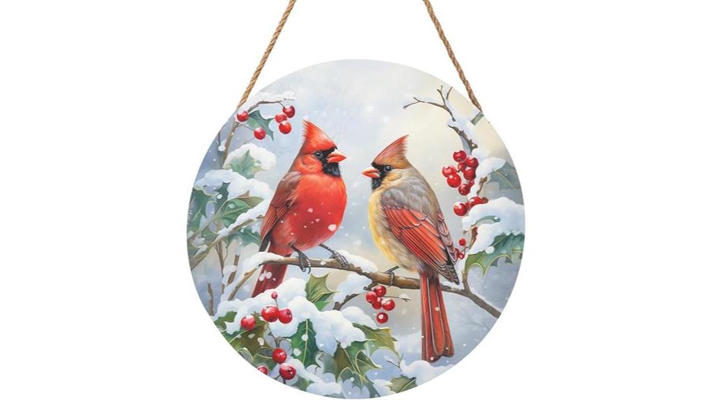 cardinal bird winter sign