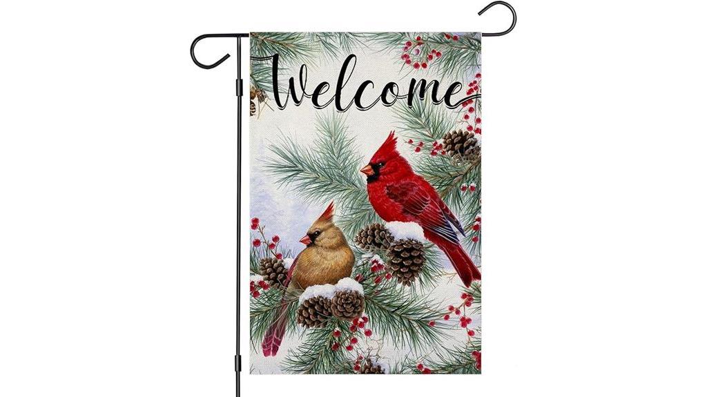 cardinal winter garden flag