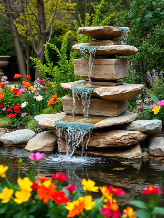 cascading outdoor water features