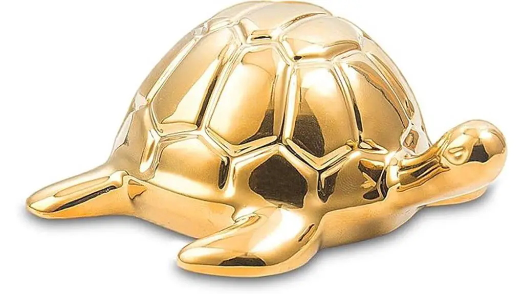 ceramic golden turtle ornament