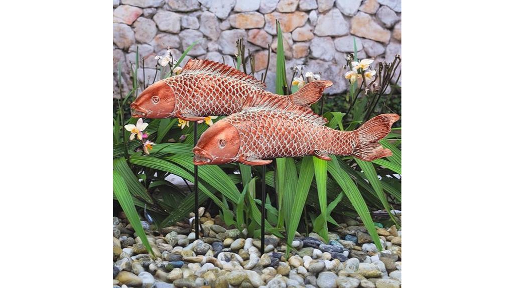 ceramic koi fish statues