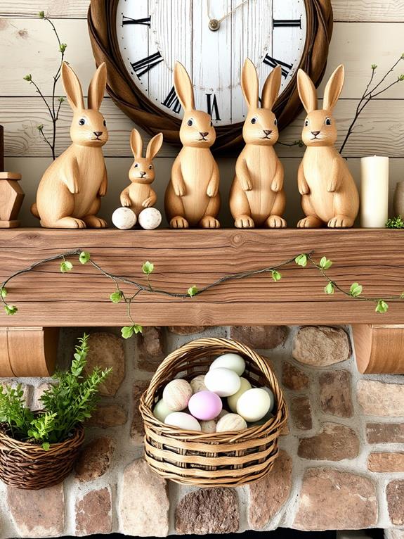 charming easter mantel decor