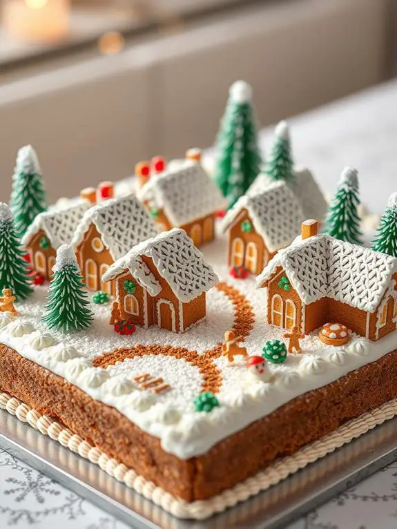 charming gingerbread village display