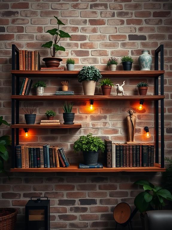 charming handcrafted timber shelves