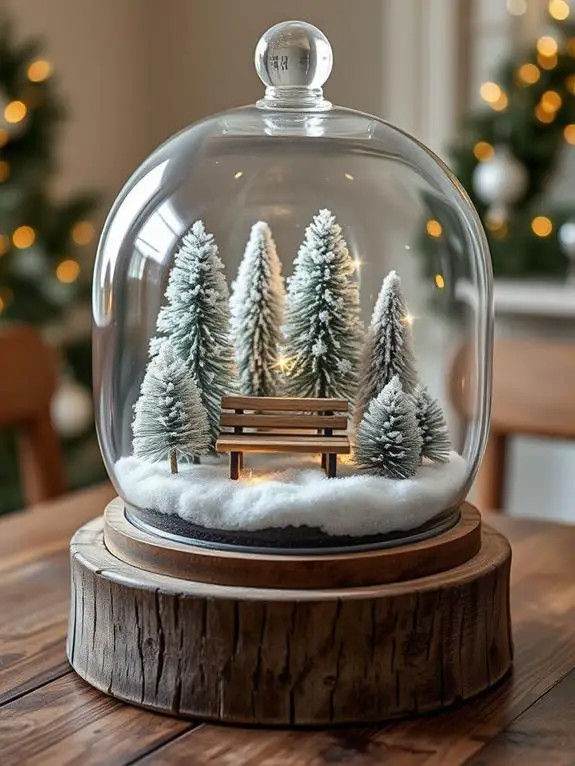 charming snow globe showcases