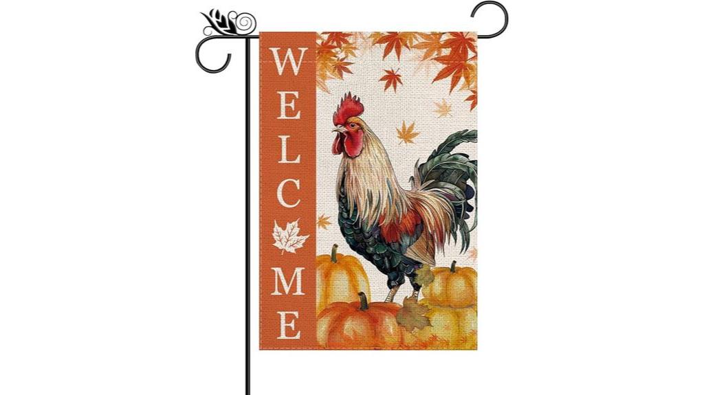 chicken and pumpkins flag