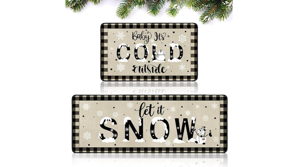 christmas kitchen rugs set