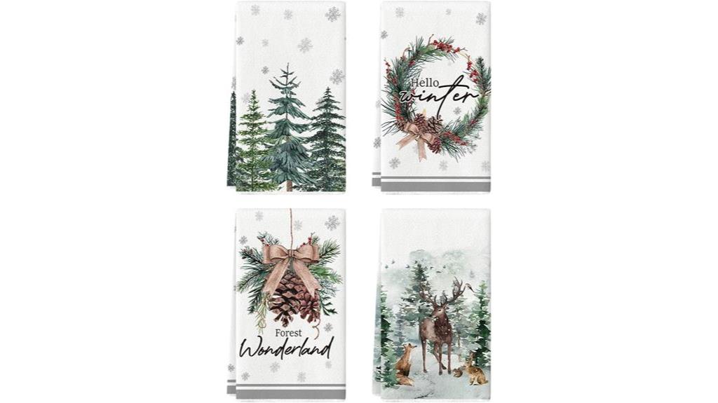 christmas kitchen towels set