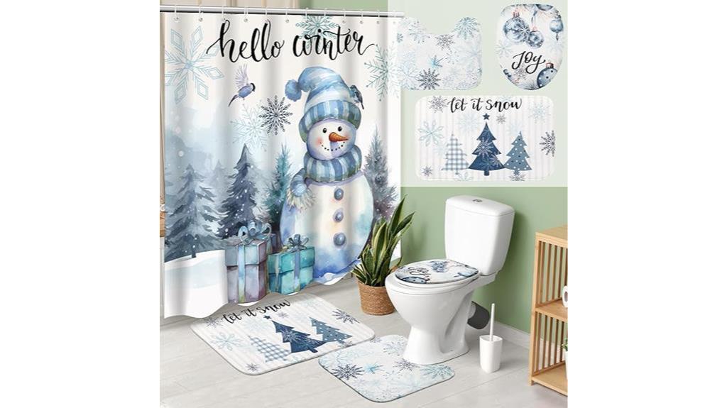 christmas shower curtain set