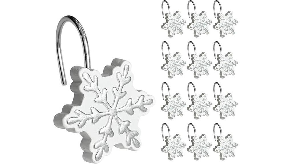 christmas snowflake shower hooks