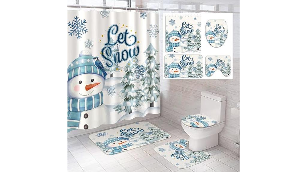 christmas snowman bathroom set