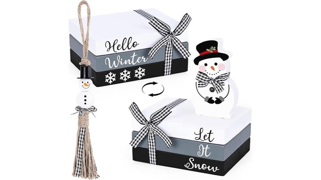 christmas snowman decor stack