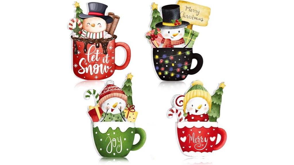 christmas snowman tray decor