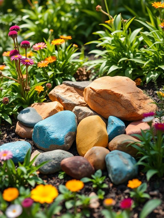 colorful artwork on stones