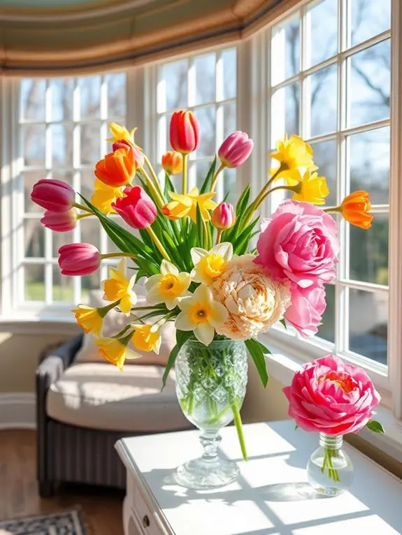 colorful blooming flower displays