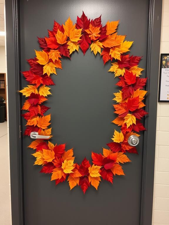 colorful fall leaf arrangement